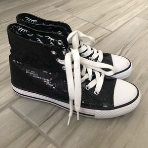 Sequin High-Top Shoes